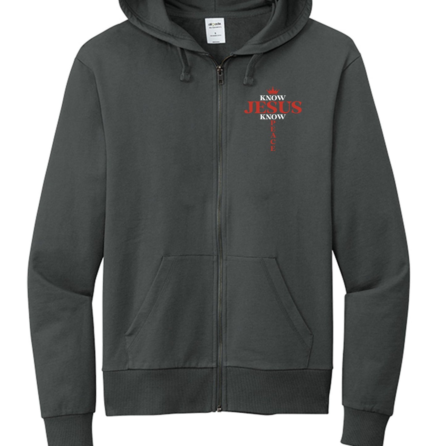 Know Jesus Know Peace Unisex Christian Full-zip Hooded Sweatshirt - ClaimedbyGodDesigns