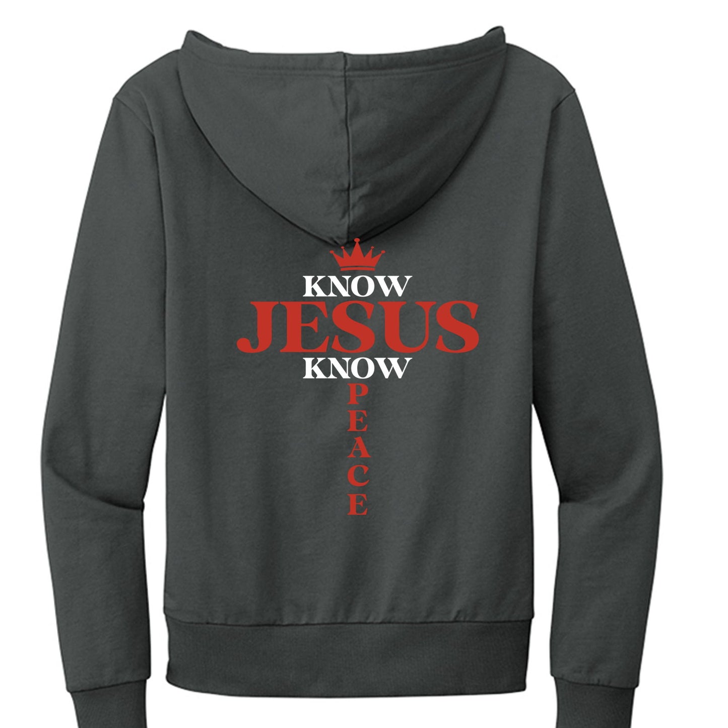 Know Jesus Know Peace Unisex Christian Full-zip Hooded Sweatshirt - ClaimedbyGodDesigns