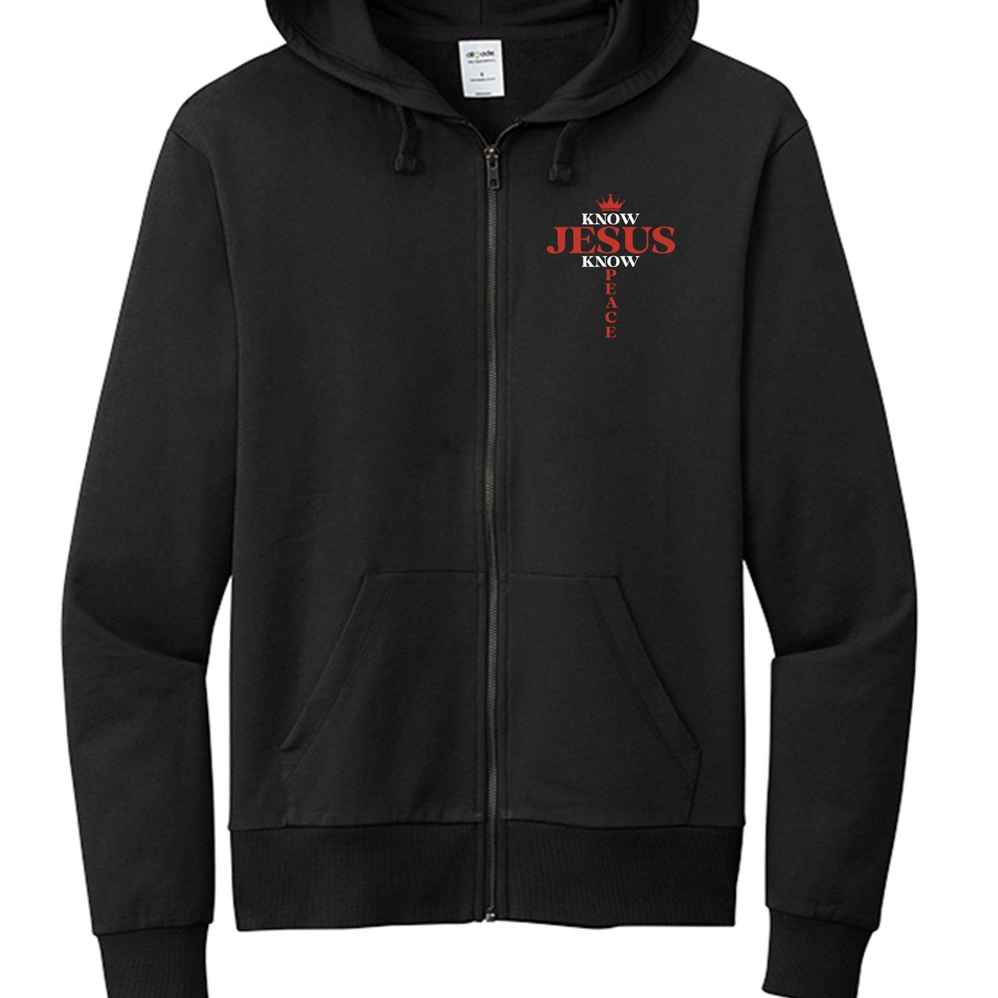 Know Jesus Know Peace Unisex Christian Full-zip Hooded Sweatshirt - ClaimedbyGodDesigns