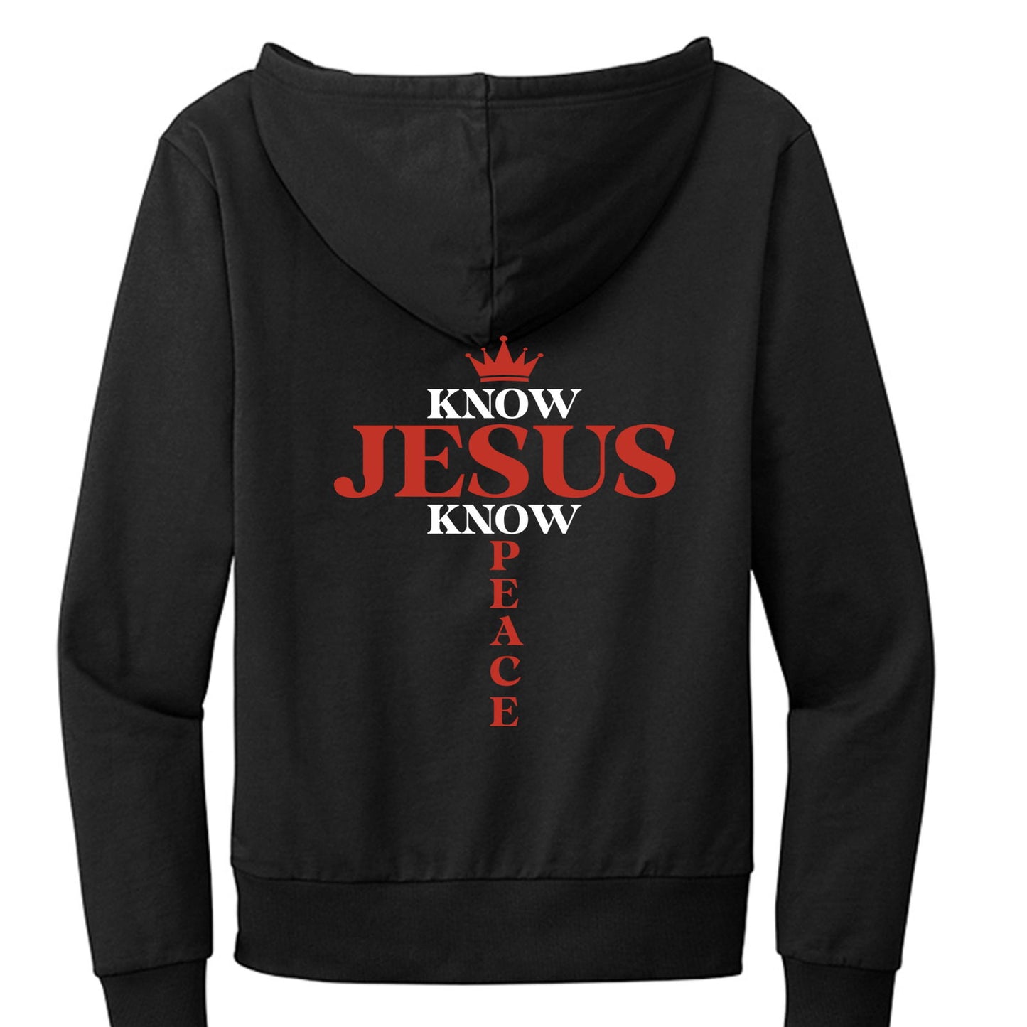 Know Jesus Know Peace Unisex Christian Full-zip Hooded Sweatshirt - ClaimedbyGodDesigns