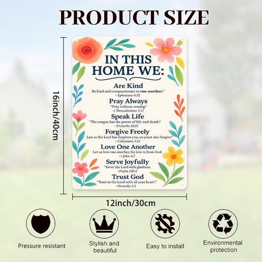 In This Home Christian Wall Metal Sign Decor - ClaimedbyGodDesigns