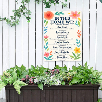 In This Home Christian Wall Metal Sign Decor - ClaimedbyGodDesigns
