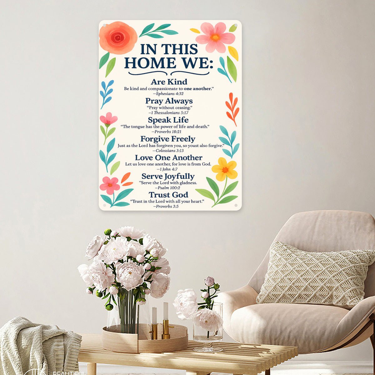 In This Home Christian Wall Metal Sign Decor - ClaimedbyGodDesigns