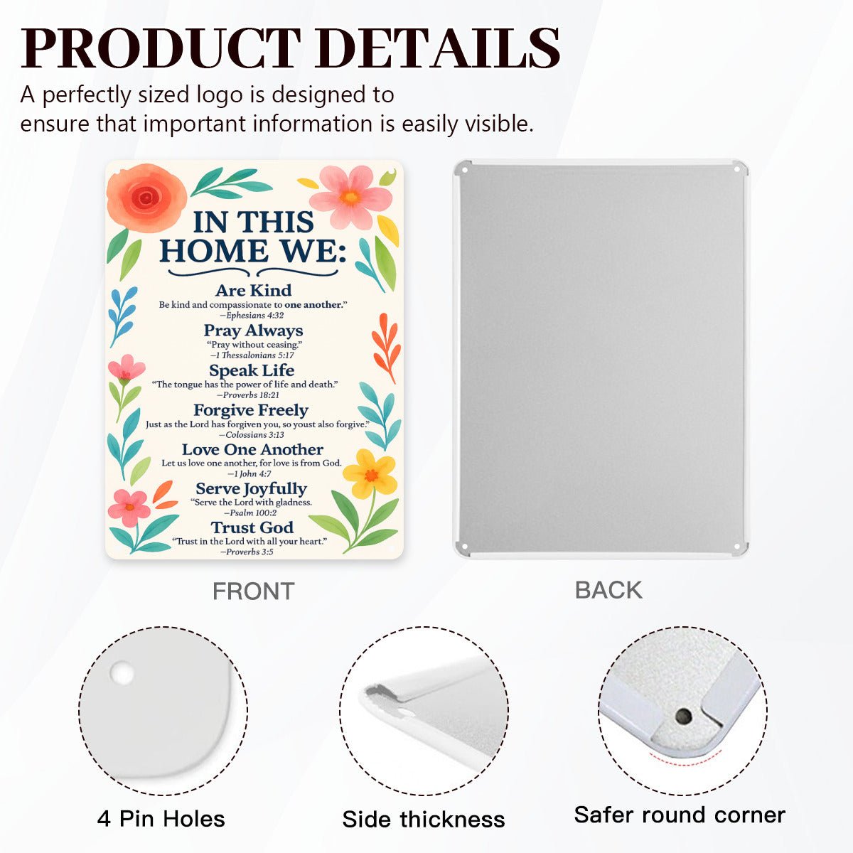 In This Home Christian Wall Metal Sign Decor - ClaimedbyGodDesigns