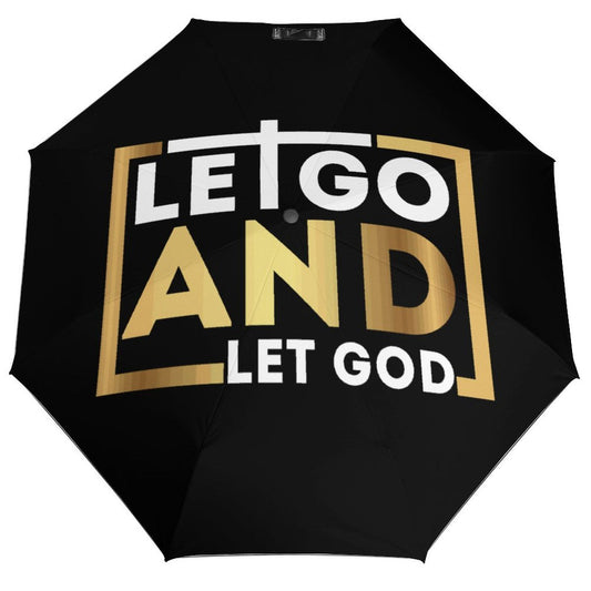 Let Go And Let God Christian Umbrella - ClaimedbyGodDesigns