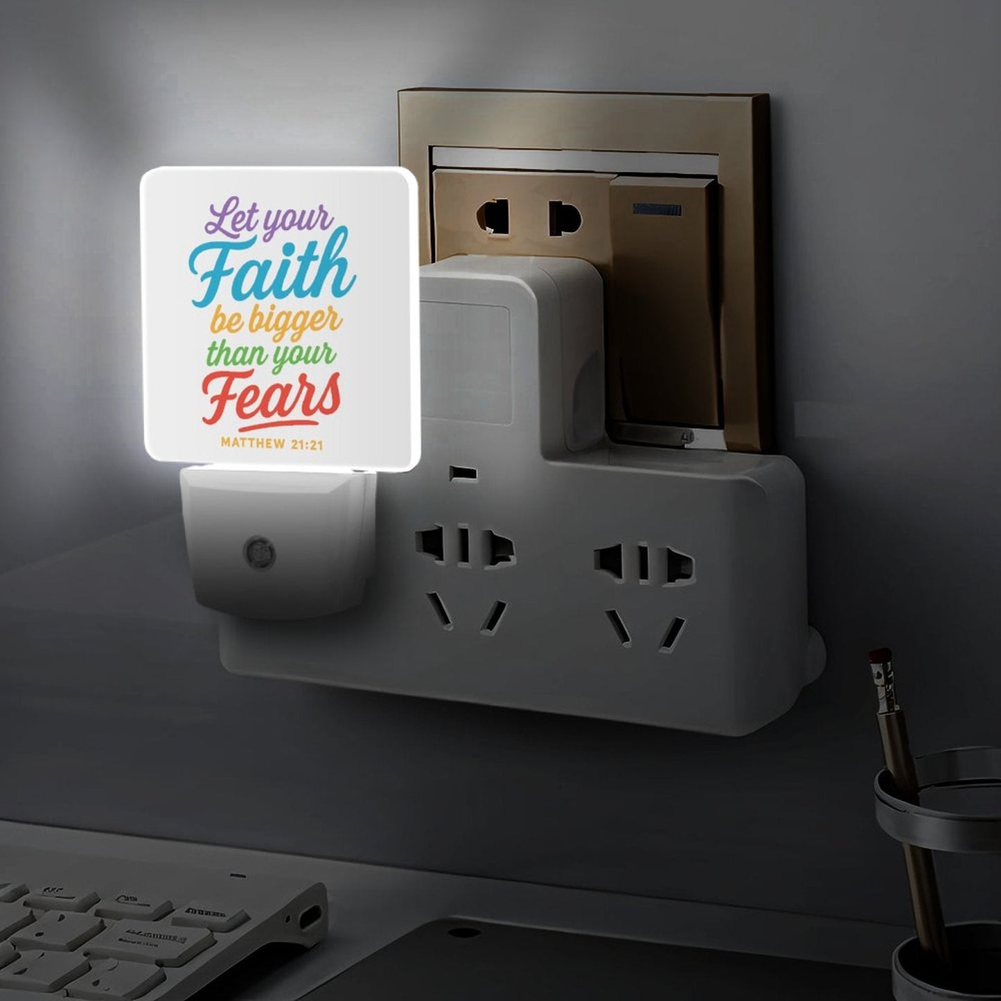 Let Your Faith Be Bigger Christian Night Light For Kids - ClaimedbyGodDesigns