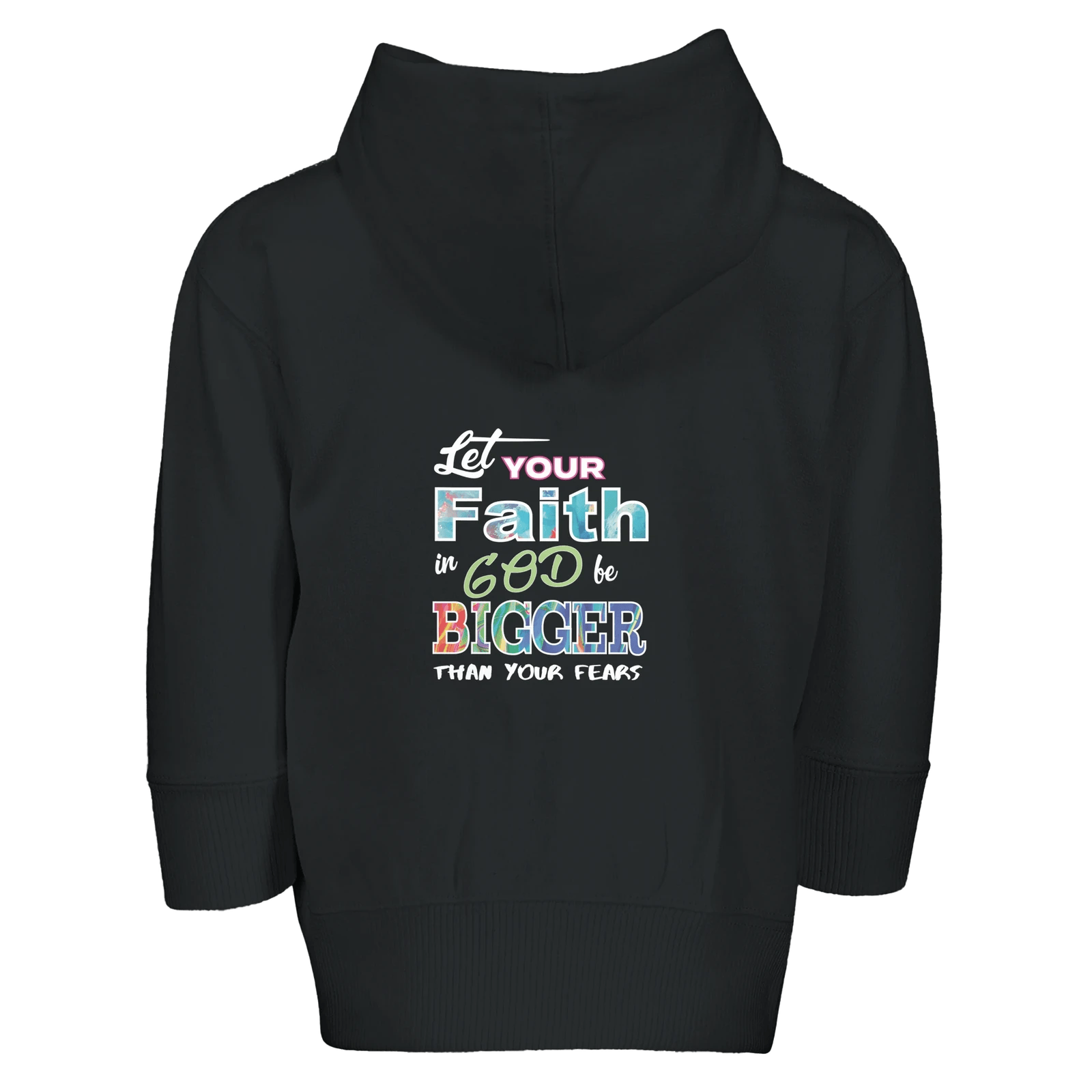 Let Your Faith Be Bigger Christian Toddler Zip Fleece Hooded Sweatshirt - ClaimedbyGodDesigns
