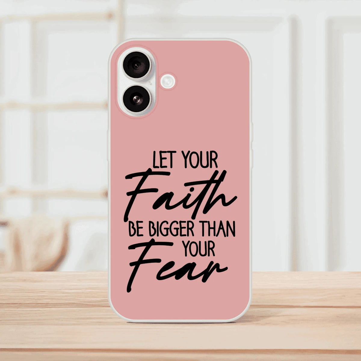 Let Your Faith Be Bigger Than Fear Christian Flexi Phone Case for Iphones - ClaimedbyGodDesigns
