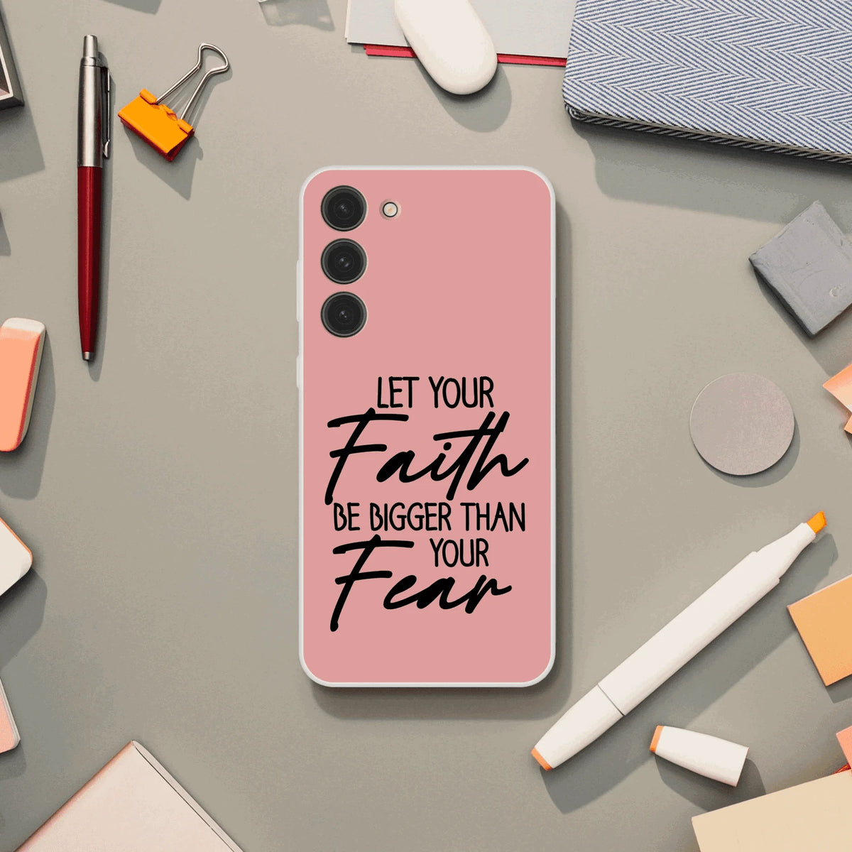 Let Your Faith Be Bigger Than Fear Christian Flexi Phone Case for Samsung - ClaimedbyGodDesigns