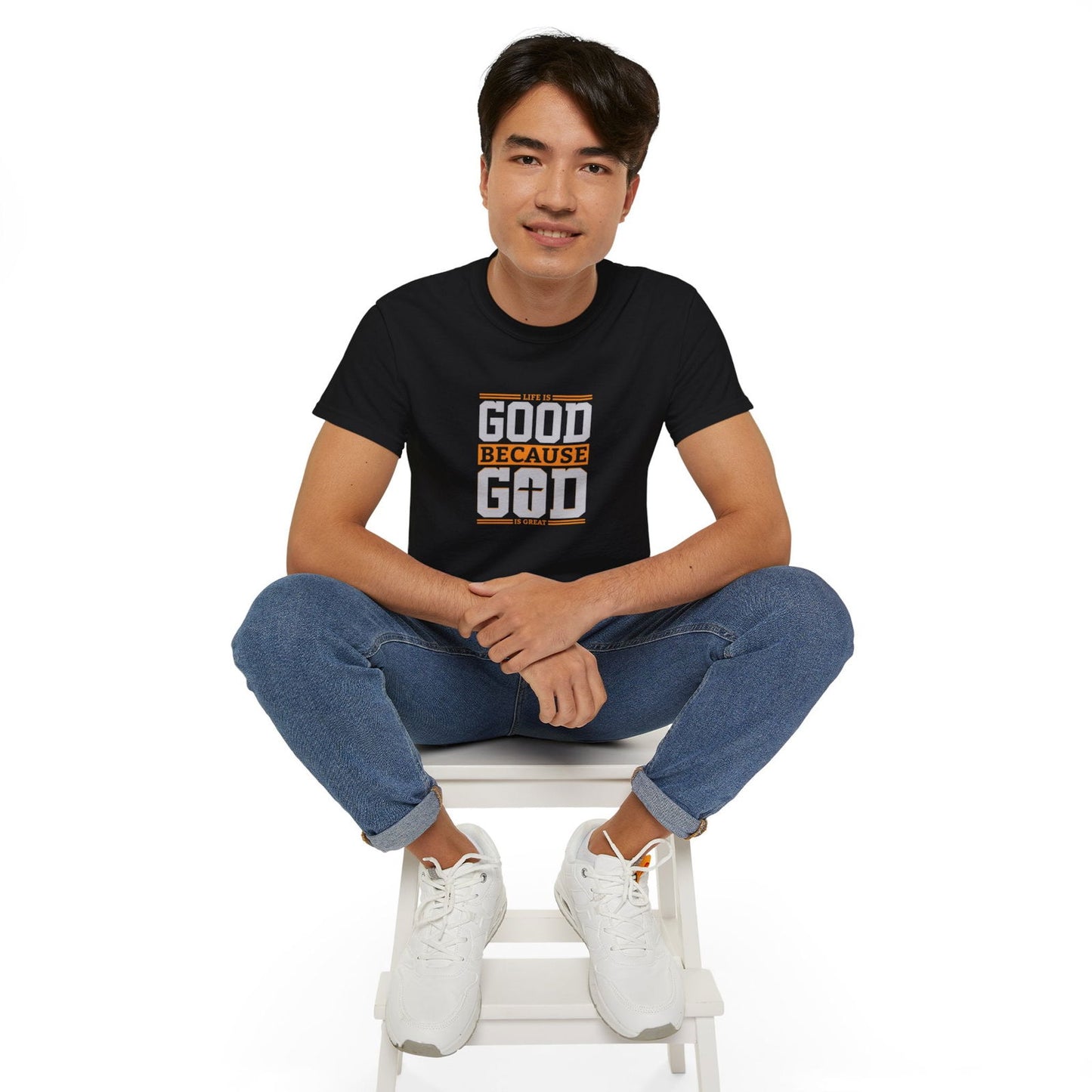 Life Is Good Because God Is Great Unisex Christian Ultra Cotton Tee - ClaimedbyGodDesigns