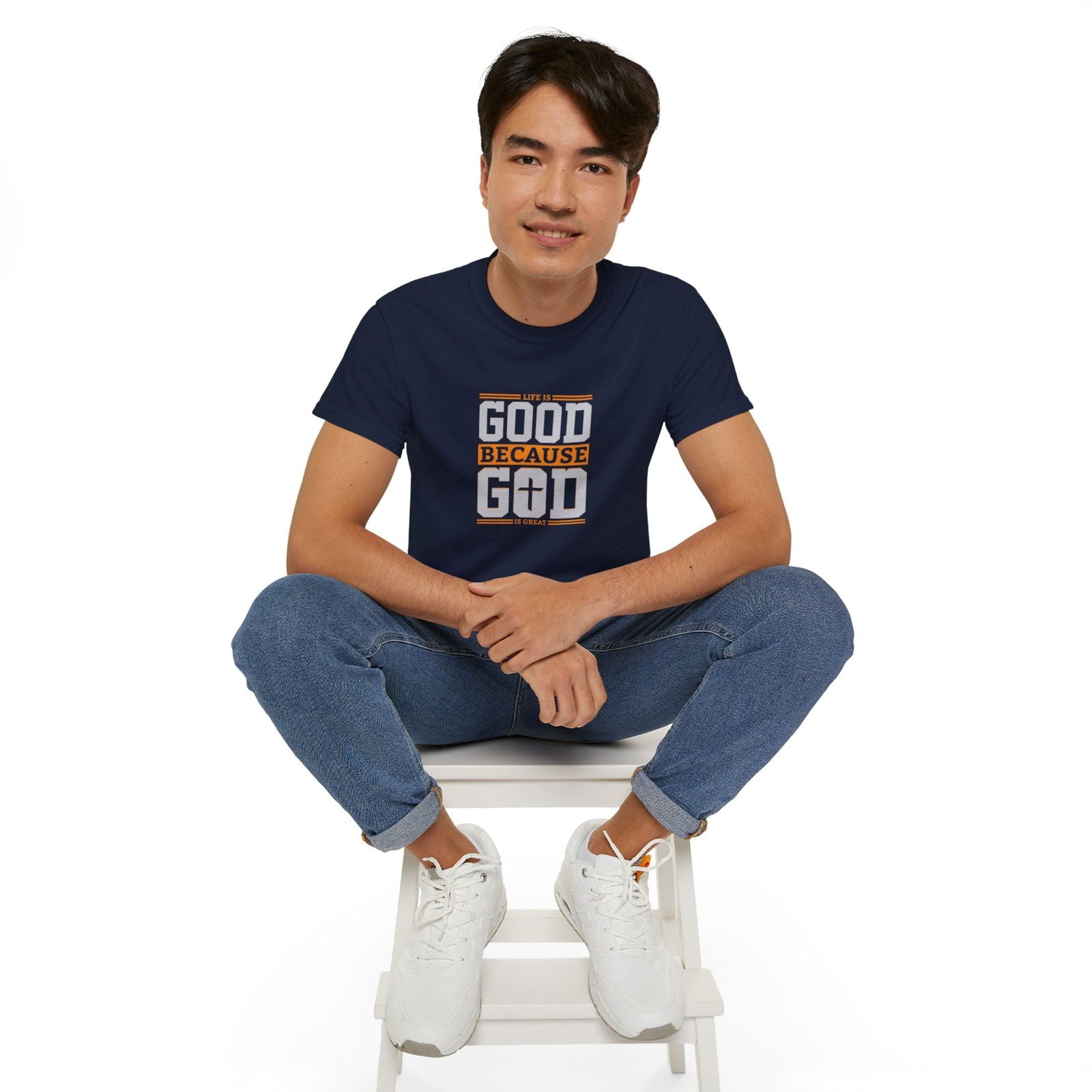 Life Is Good Because God Is Great Unisex Christian Ultra Cotton Tee - ClaimedbyGodDesigns