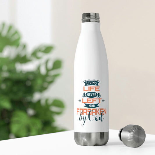 Living Life Never Left Nor Forsaken By God Insulated Bottle - ClaimedbyGodDesigns
