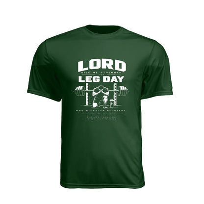 Lord Give Me Strength for Leg Day Unisex Christian Gym T-Shirt | Philippians 4:13 - Claimed by God Designs