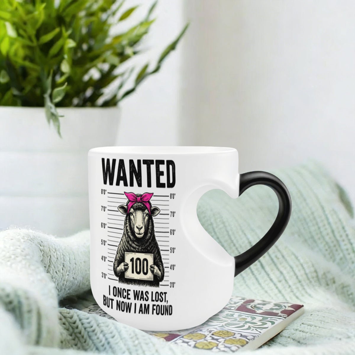 Lost Sheep Found Christian Color Changing Heart Handle Mug - ClaimedbyGodDesigns