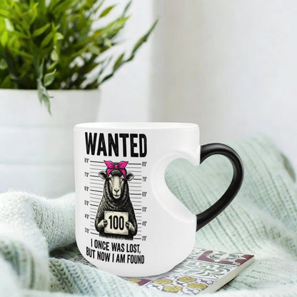 Lost Sheep Found Christian Color Changing Heart Handle Mug - ClaimedbyGodDesigns