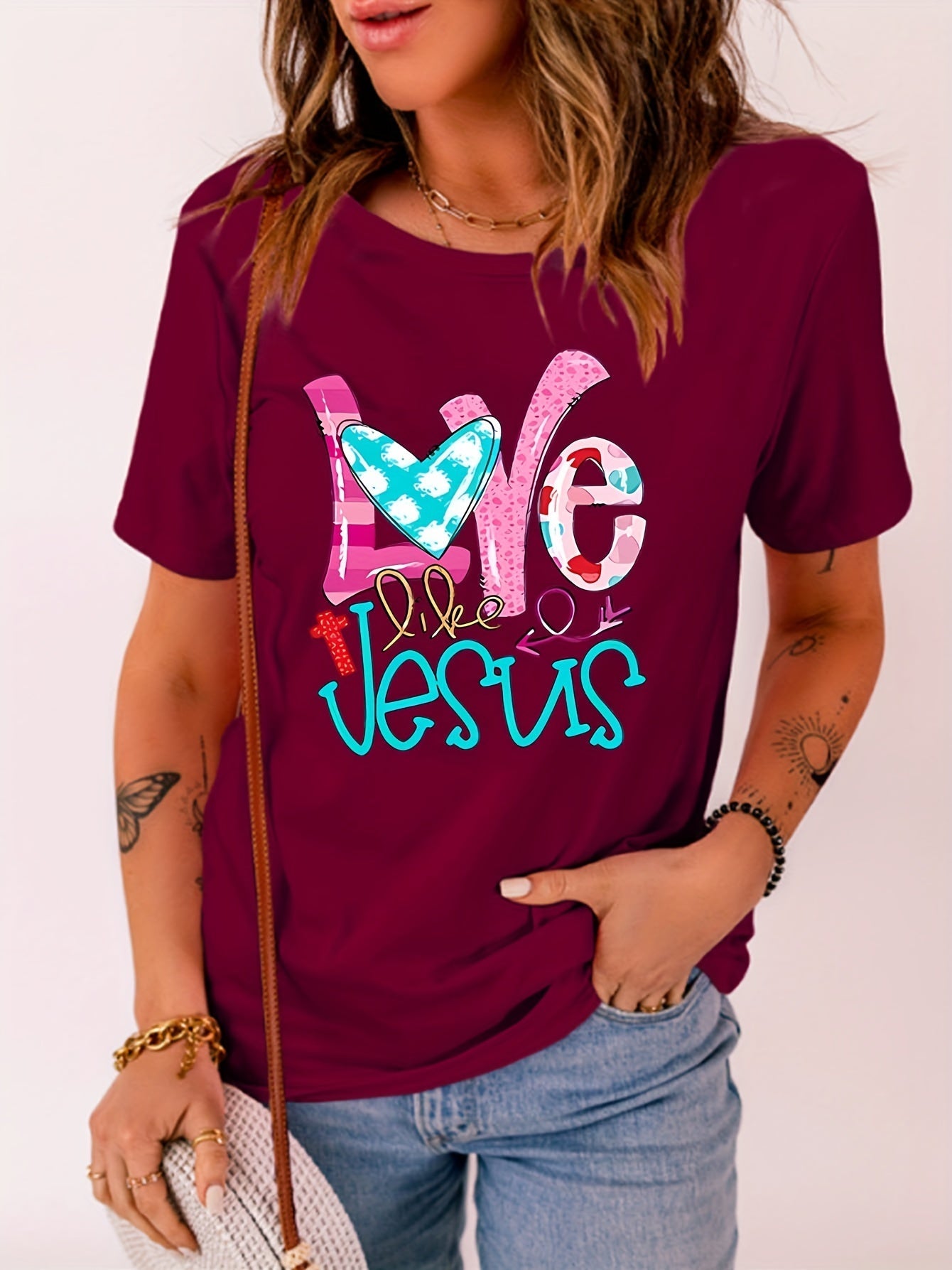 Love Like Jesus Women's Christian T-shirt - ClaimedbyGodDesigns