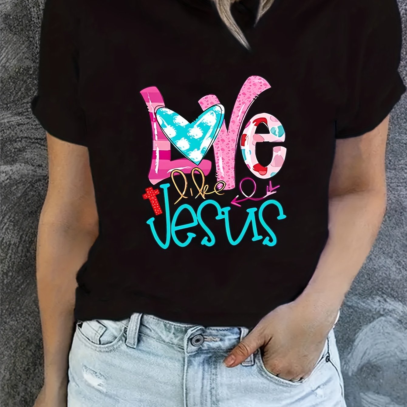 Love Like Jesus Women's Christian T-shirt - ClaimedbyGodDesigns