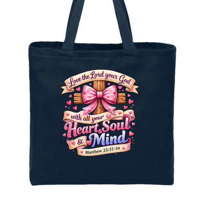 Love The Lord Your God Christian Tote Bag - ClaimedbyGodDesigns