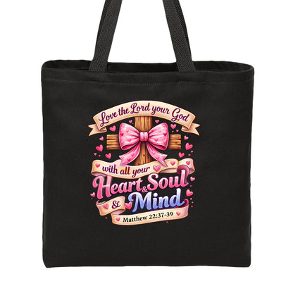 Love The Lord Your God Christian Tote Bag - ClaimedbyGodDesigns