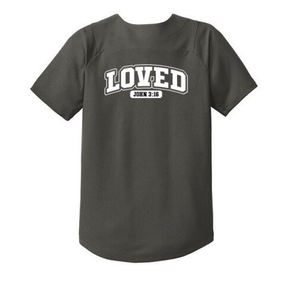Loved Youth Christian Full-Button Jersey - ClaimedbyGodDesigns