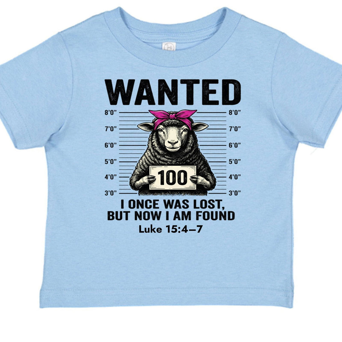 Luke 15:4–7 Wanted Lost Sheep Funny Christian Baby T-shirt - ClaimedbyGodDesigns