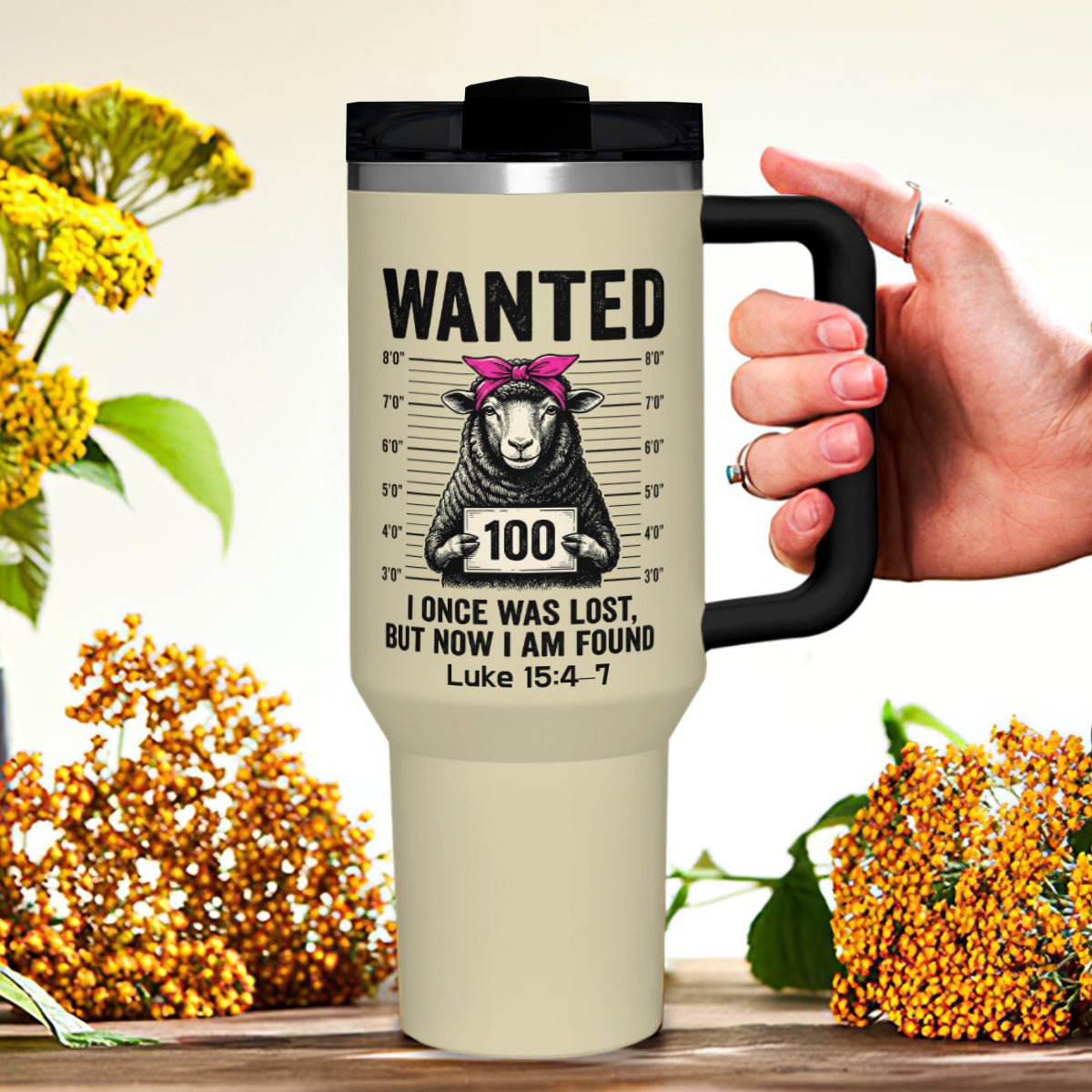 Luke 15:4–7 Wanted Lost Sheep Funny Christian Stainless Steel Tumbler 40oz - ClaimedbyGodDesigns