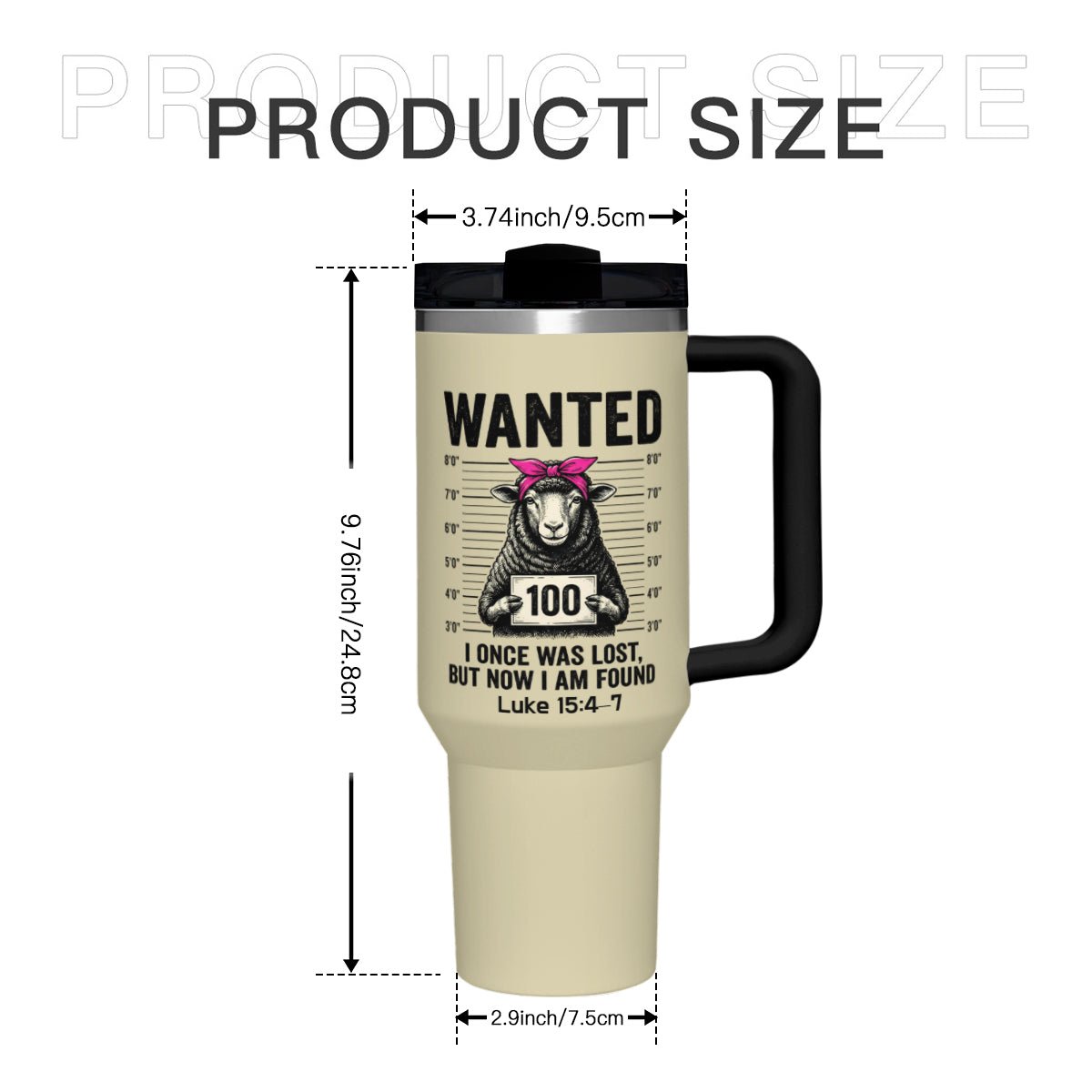 Luke 15:4–7 Wanted Lost Sheep Funny Christian Stainless Steel Tumbler 40oz - ClaimedbyGodDesigns