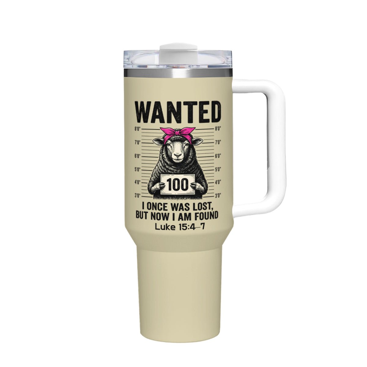 Luke 15:4–7 Wanted Lost Sheep Funny Christian Stainless Steel Tumbler 40oz - ClaimedbyGodDesigns