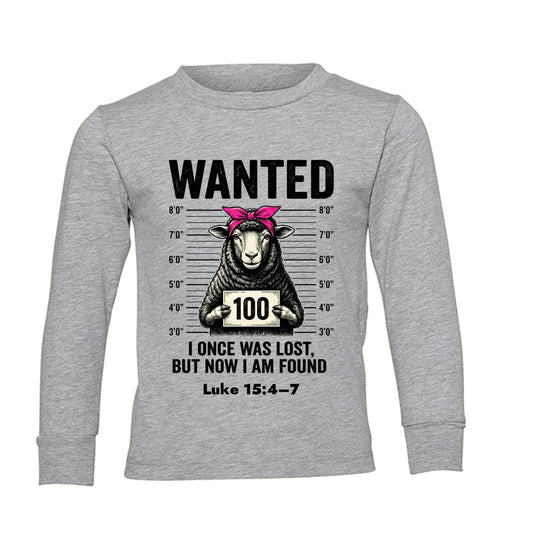 Luke 15:4–7 Wanted Lost Sheep Funny Christian Toddler Pullover Sweatshirt - ClaimedbyGodDesigns