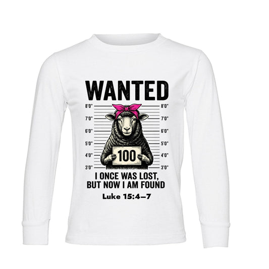 Luke 15:4–7 Wanted Lost Sheep Funny Christian Toddler Pullover Sweatshirt - ClaimedbyGodDesigns