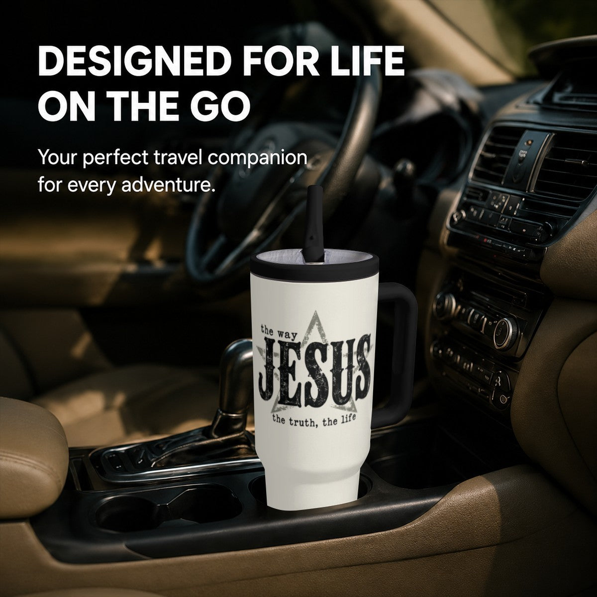 Jesus The Way The Truth The Life Christian 40oz Tumbler - Claimed by God Designs