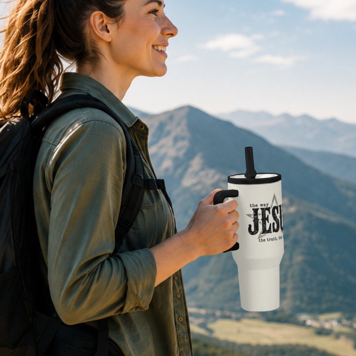 Jesus The Way The Truth The Life Christian 40oz Tumbler - Claimed by God Designs