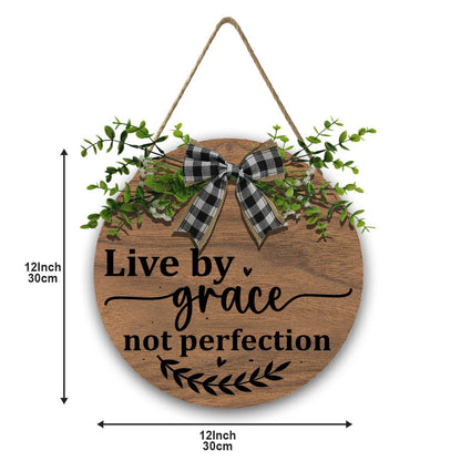 Live by Grace, Not Perfection Christian Wooden Hanging Sign - ClaimedbyGodDesigns
