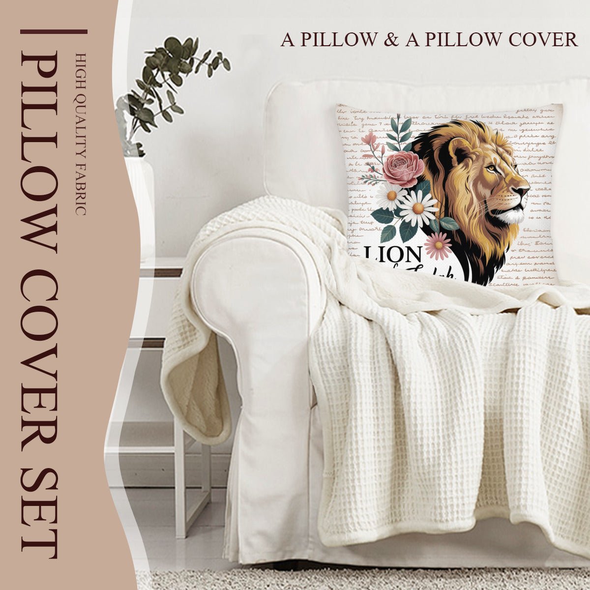 Lion Of Judah Christian Throw Pillow - ClaimedbyGodDesigns