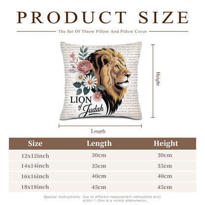 Lion Of Judah Christian Throw Pillow - ClaimedbyGodDesigns