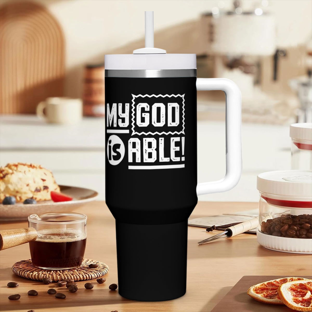 MY GOD IS ABLE Christian Stainless Steel Tumbler 40oz - ClaimedbyGodDesigns