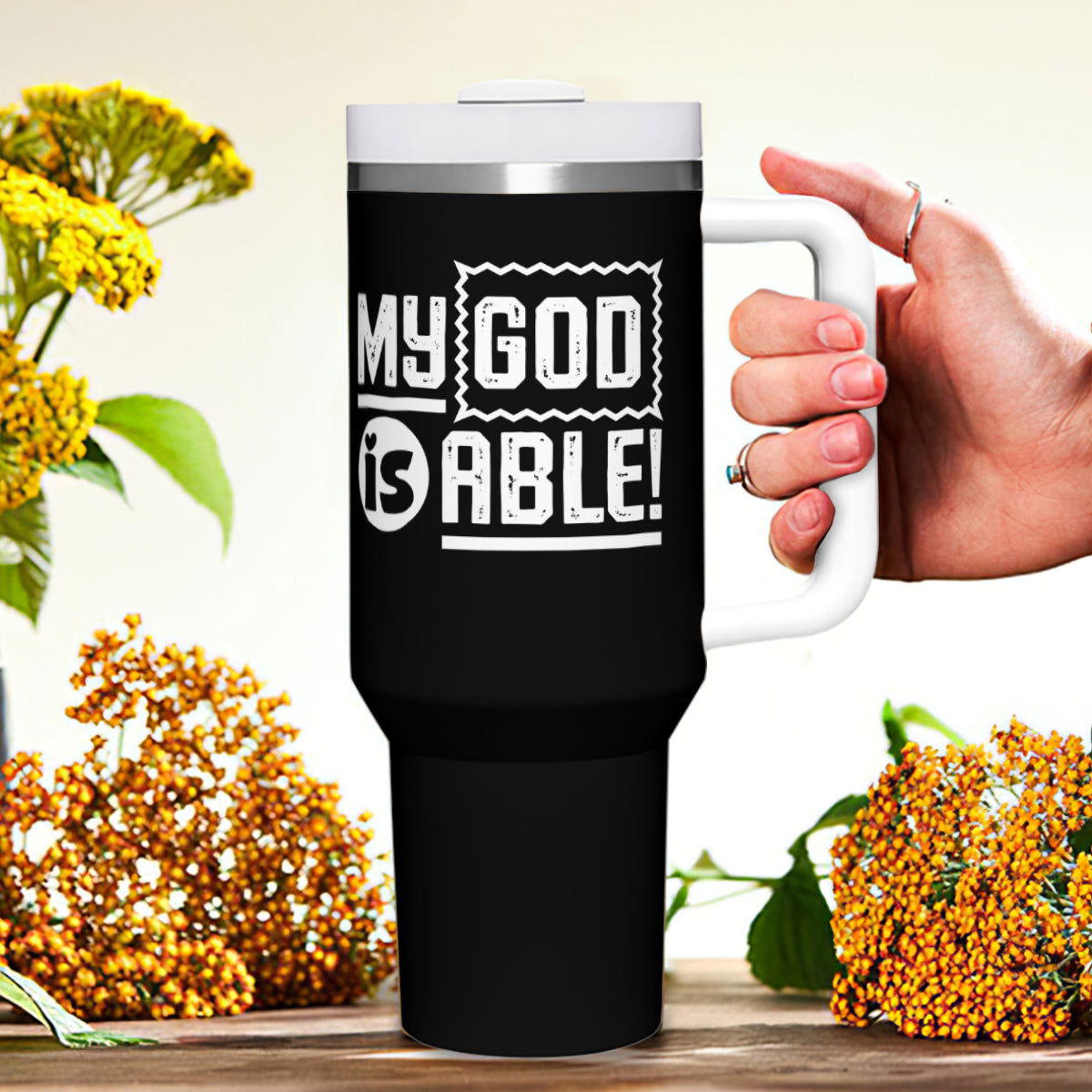 MY GOD IS ABLE Christian Stainless Steel Tumbler 40oz - ClaimedbyGodDesigns