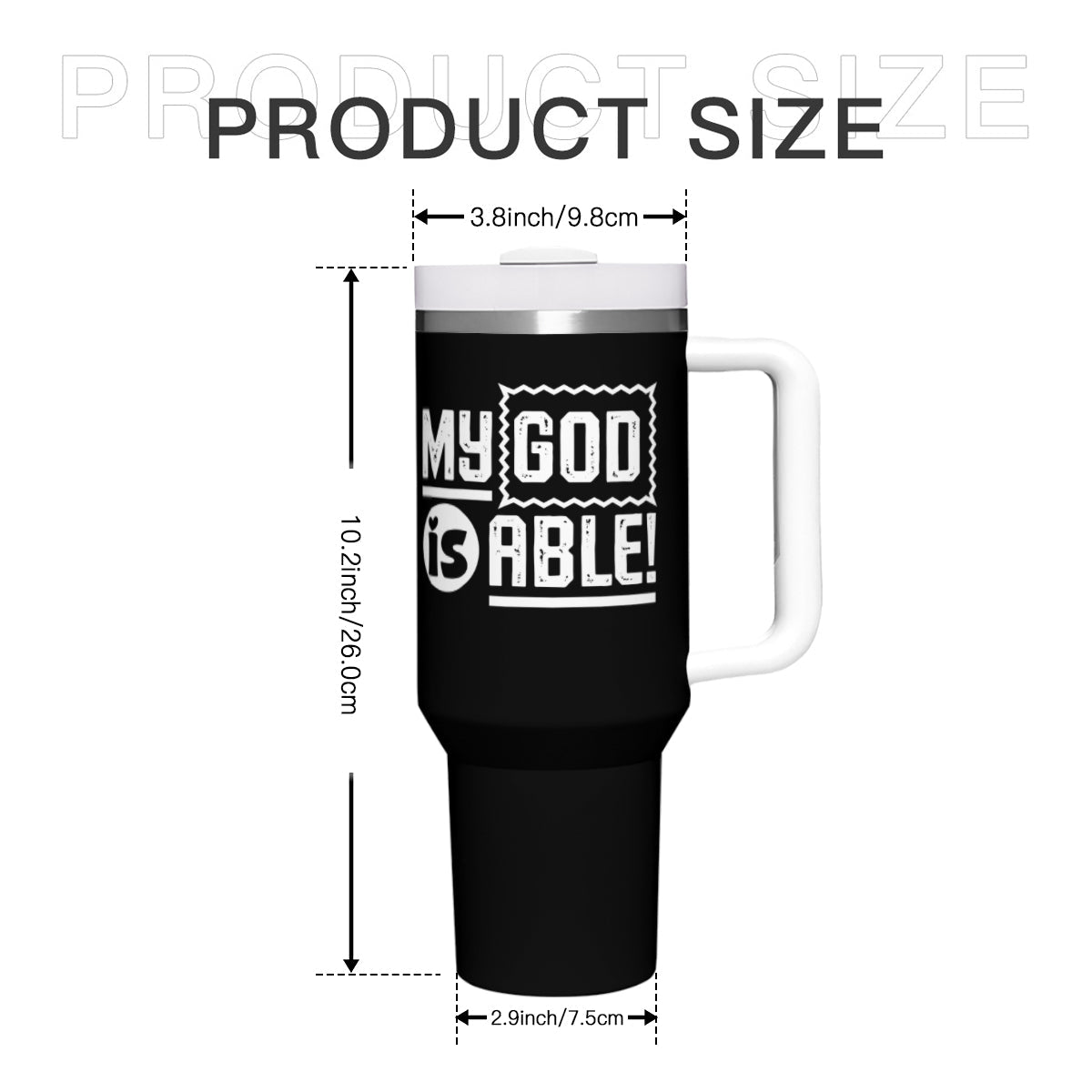 MY GOD IS ABLE Christian Stainless Steel Tumbler 40oz - ClaimedbyGodDesigns