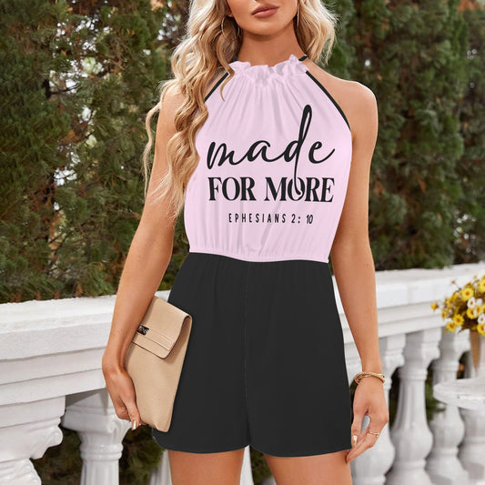 Made For More Halterneck High Waist Pocket Shorts Christian Romper - ClaimedbyGodDesigns