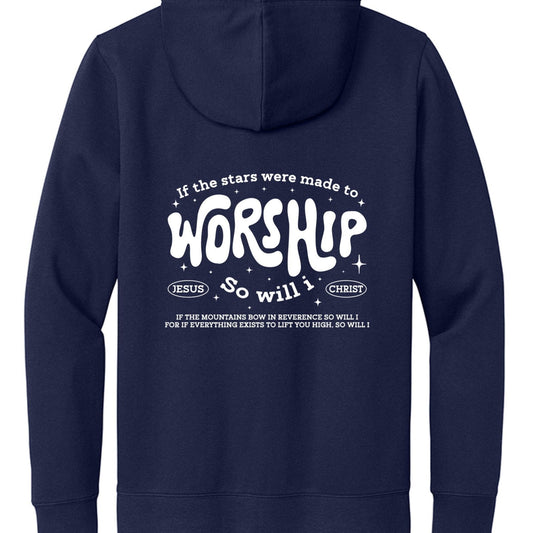 Made To Worship Unisex Christian Full-Zip Hooded Sweatshirt - ClaimedbyGodDesigns