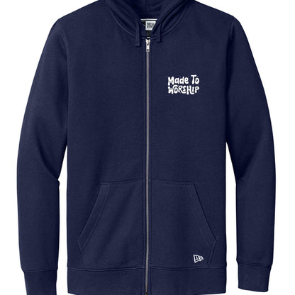 Made To Worship Unisex Christian Full-Zip Hooded Sweatshirt - ClaimedbyGodDesigns