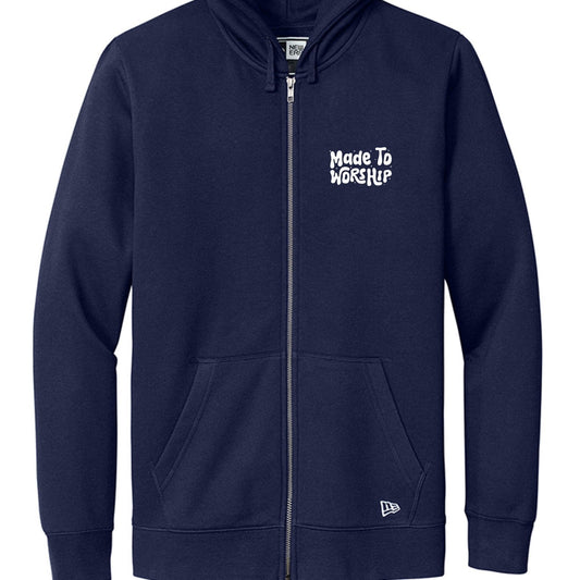 Made To Worship Unisex Christian Full-Zip Hooded Sweatshirt - ClaimedbyGodDesigns