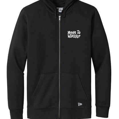 Made To Worship Unisex Christian Full-Zip Hooded Sweatshirt - ClaimedbyGodDesigns