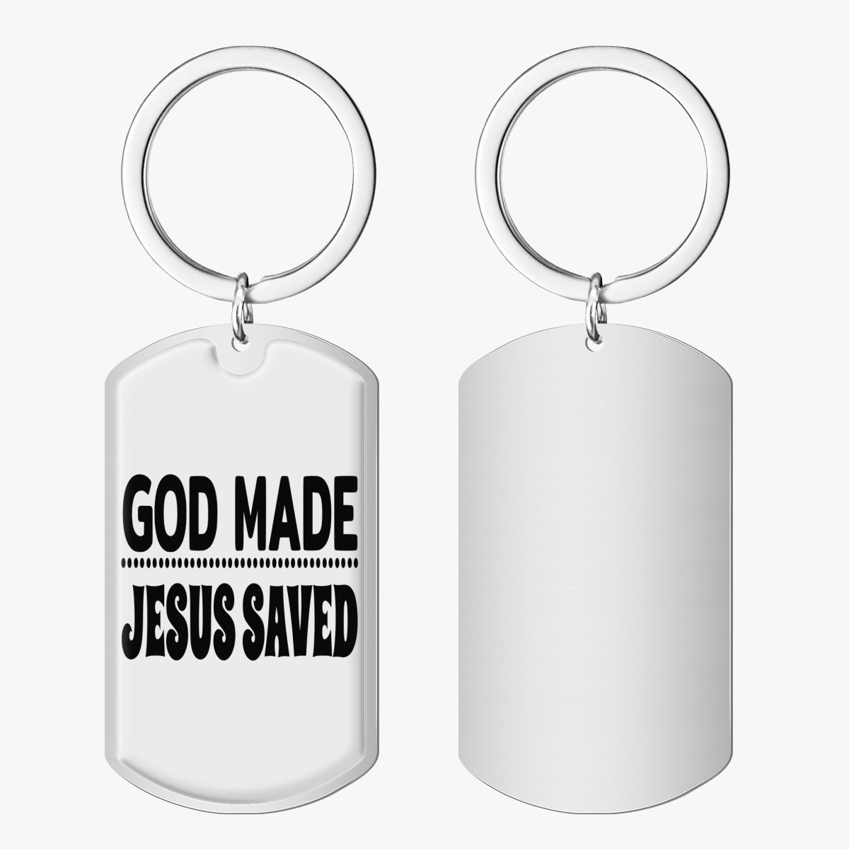 Made  Saved Christian Stainless Steel Keychain - ClaimedbyGodDesigns