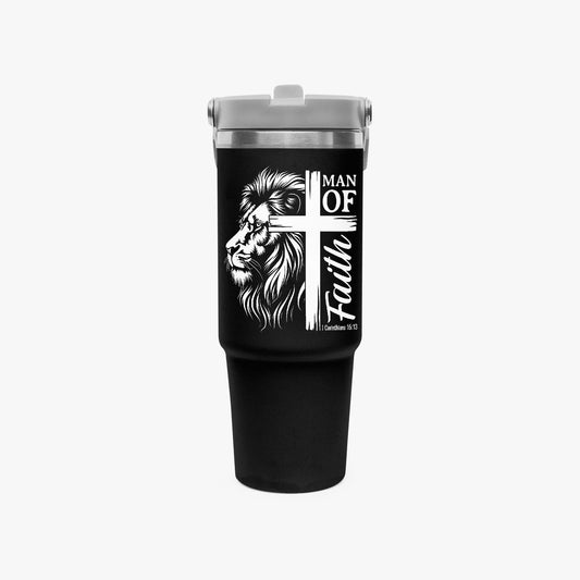 Main Of Faith Christian Flip Straw Tumbler - 30oz - ClaimedbyGodDesigns
