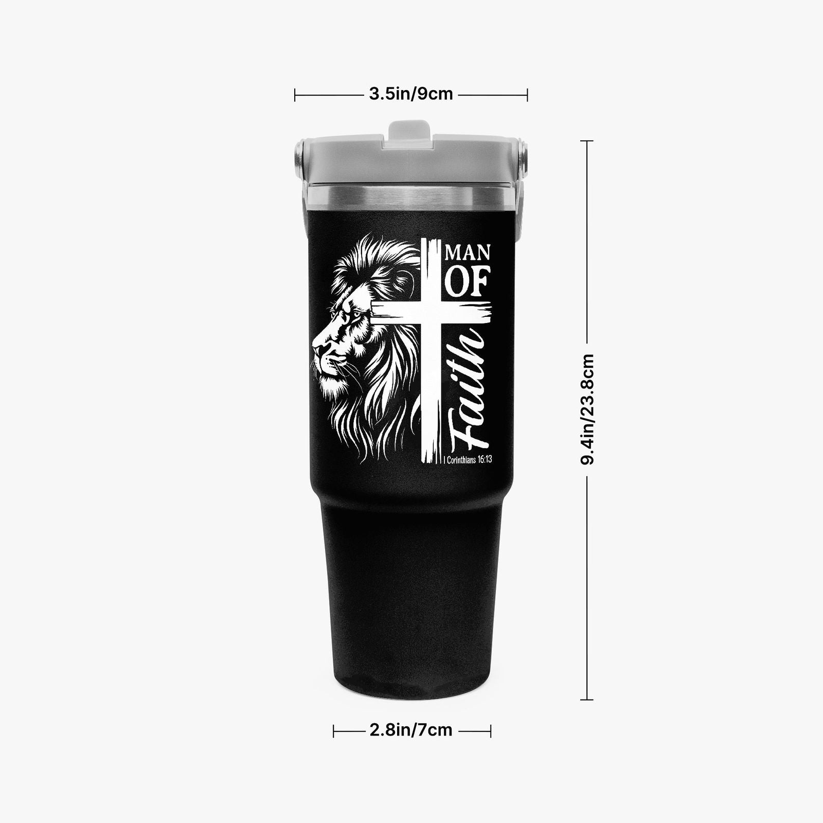 Main Of Faith Christian Flip Straw Tumbler - 30oz - ClaimedbyGodDesigns