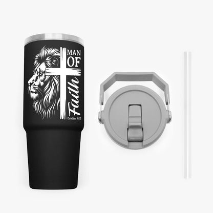 Main Of Faith Christian Flip Straw Tumbler - 30oz - ClaimedbyGodDesigns