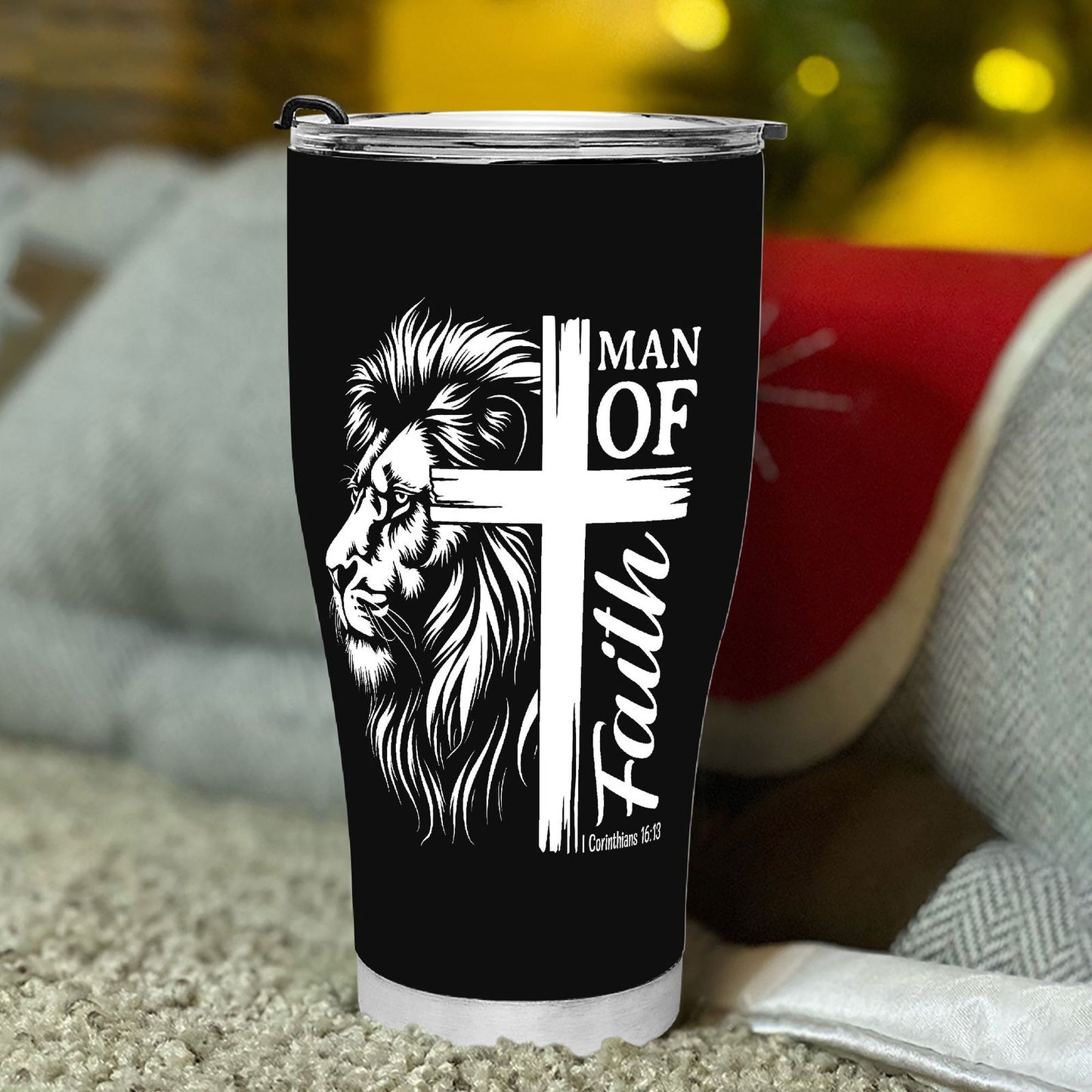 Man Of Faith. 30oz Christian Curved Tumbler - ClaimedbyGodDesigns
