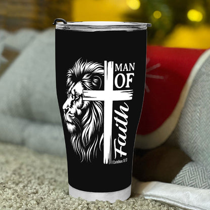 Man Of Faith. 30oz Christian Curved Tumbler - ClaimedbyGodDesigns
