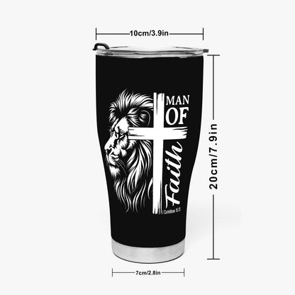 Man Of Faith. 30oz Christian Curved Tumbler - ClaimedbyGodDesigns